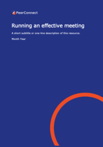 Running an effective peer group meeting cover