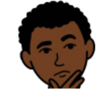 Drawing of a man with hand on his chin