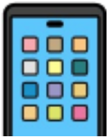 Drawing of a smart phone with apps on the screen
