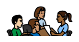 4 people having a meeting